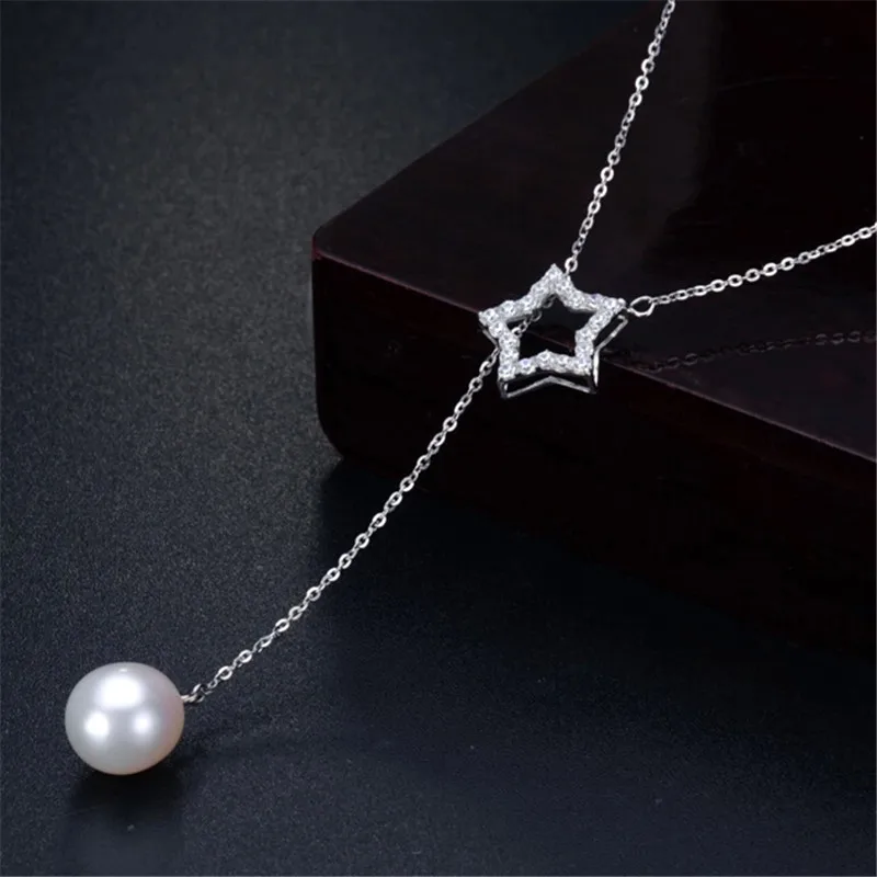 Женский кулон из серебра 100% пробы с натуральным пресноводным жемчугом|freshwater pearl