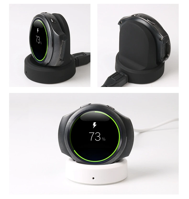 Умные часы, беспроводное зарядное устройство для samsung Galaxy Watch gear S3 S2, Спортивная usb зарядная док-станция, светильник с магнитной подставкой, черный цвет