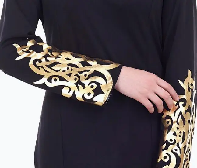 

2018 Elegant women Muslim Abaya Dress fashion Bronzing Long Robe Gowns Jubah Middle East Arab Islamic Prayer Clothing a892