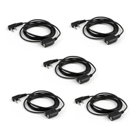 lot 5pcs k type speaker mic microphone headset earpiece extension cable cord for kenwood tk308 baofeng uv 5r px 777 uvf8d radio