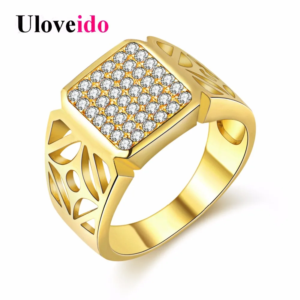 Uloveido обручальные кольца для мужчин золотой цвет мужские полосы серебряный