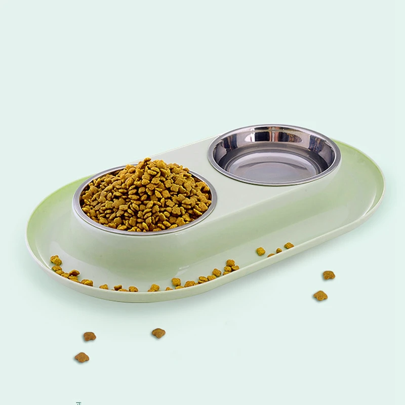 Stainless Steel Pets Dogs Feeders Bowls Double Dogs Cats Feeders Bowls Outdoor Drinking Water Pet Dog Feeders Bowls