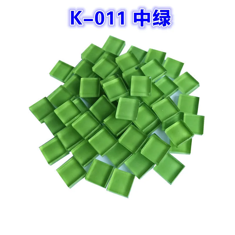011 Middle Green 100 г/лот 10*10 мм мозаичная квадратная прозрачная стеклянная мозаичная плитка DIY детские головоломки художественные ремесла Наборы инструментов прозрачный Бесплатный каменный декор - Цвет: 011 Middle Green