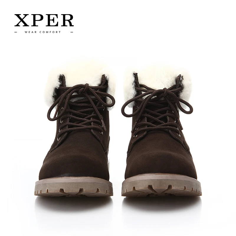2018 бренд XPER Для мужчин теплые сапожки на шнуровке Мужские ботинки нескользящей