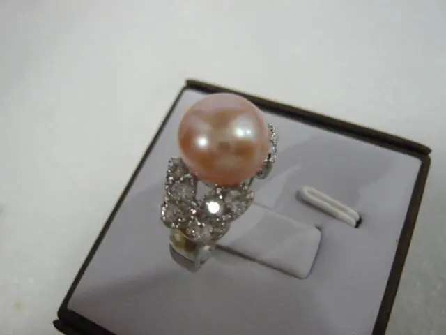 3 вида цветов очарование культивированный белый/розовый/черный жемчуг 18KGP кольцо