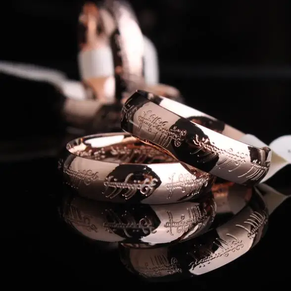 Выгравированное слово цвета розового золота кольца с цепочками из бисера 316L