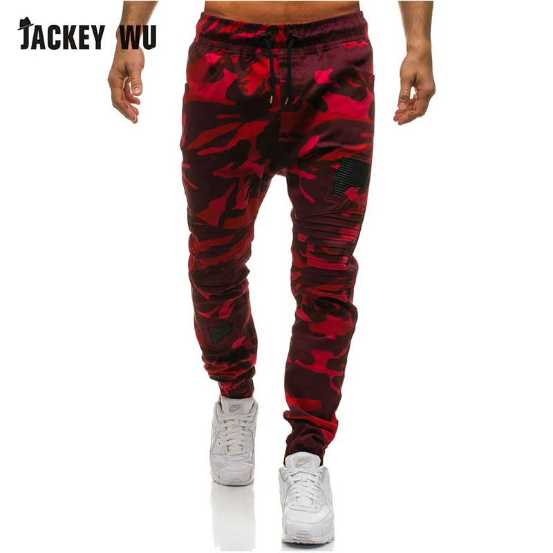 JACKEYWU Брендовые брюки для мужчин 2019 модные Лоскутные складные Джоггеры мужские