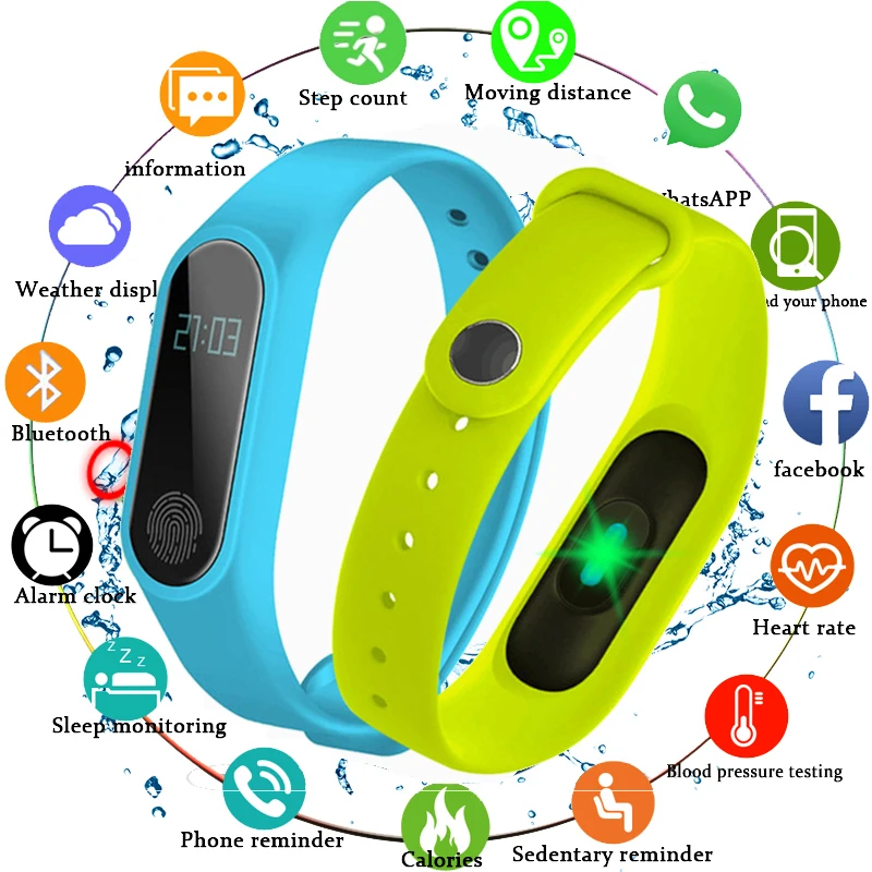 Смарт часы M3 2 с пульсометром артериальным давлением цветным экраном спортивным