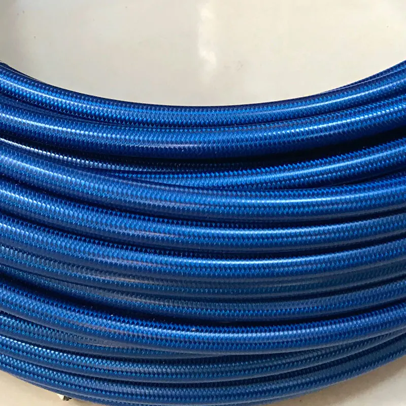 WITH BLUE PVC COVER HAOKULE 3AN/AN3 PTFE тефлоновый шланг из нержавеющей стали с черной/прозрачной/Голубой ПВХ крышкой - Цвет: WITH BLUE PVC COVER