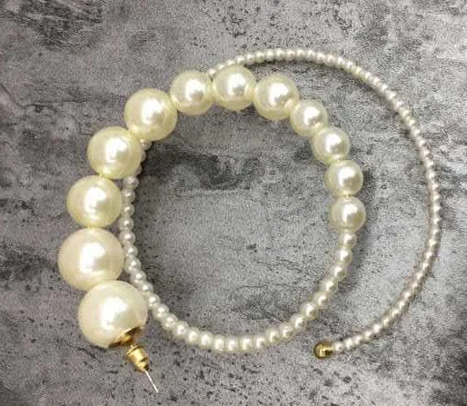 Meidi 2018 новая имитация жемчуга Круг Хооп Серьги Bijoux геометрические серьги для Для