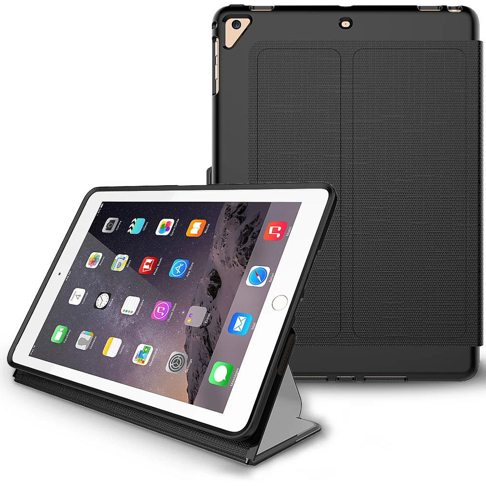 Чехол для iPad Air 2 Премиум Сетка шаблон флип Противоскользящий холст резиновый авто сна/Пробуждение защитный Смарт чехол для iPad Air 2