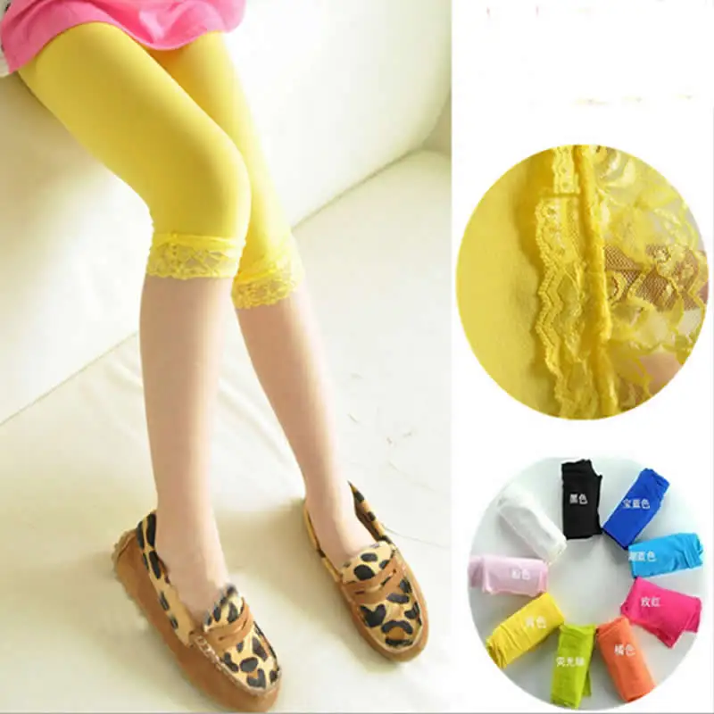 Детские колготки укороченные кружевные для девочек бархатные боковые шорты