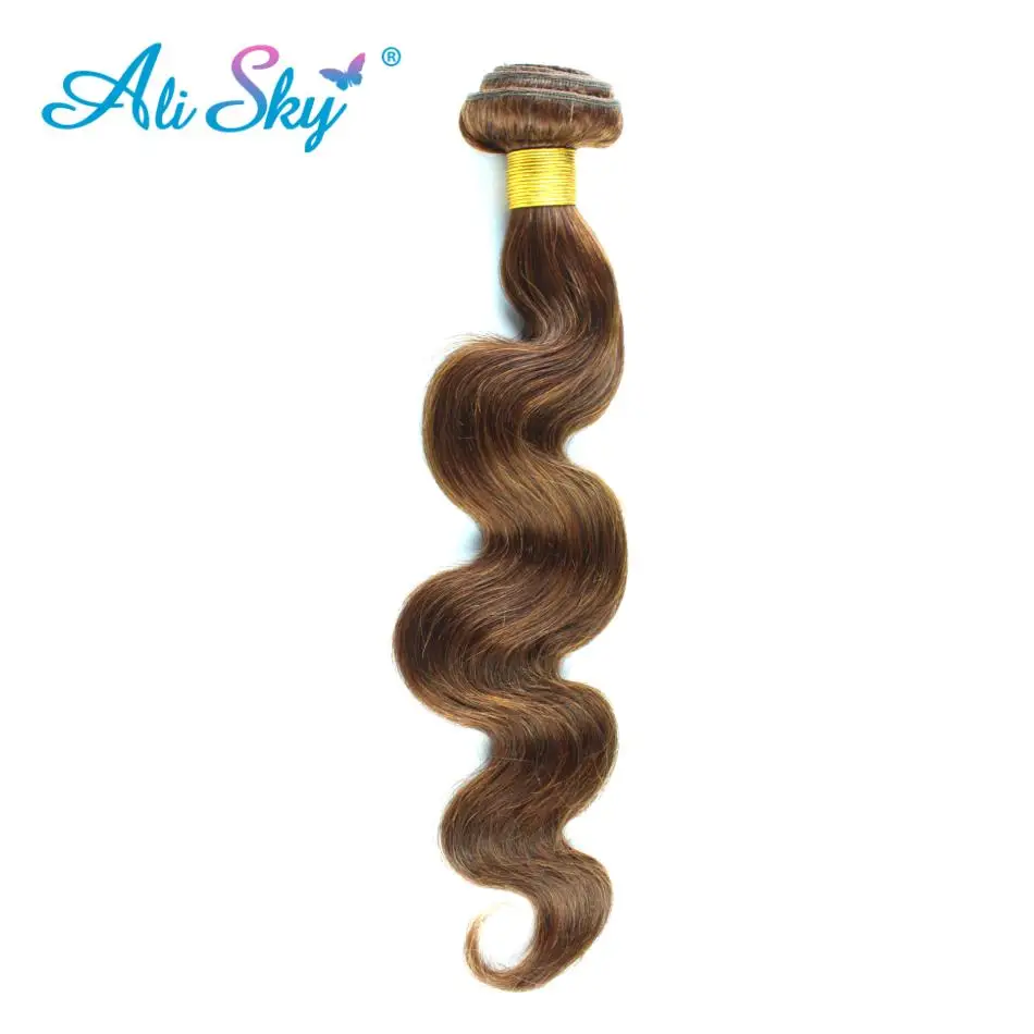 Alisky предварительно цветные перуанские волнистые волосы для тела 4 # светло