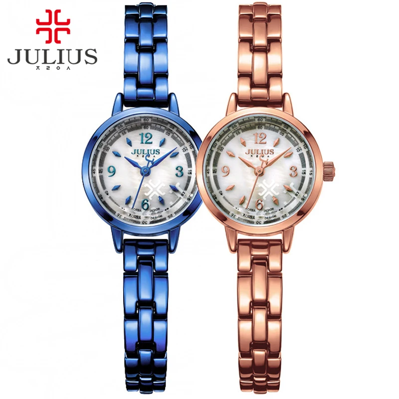 New Julius JA-865 Brand Fashion Japanese Quartz Movt Designer Watches Woman Clock Gold Ladies Bracelet Dress Reloj Mujer