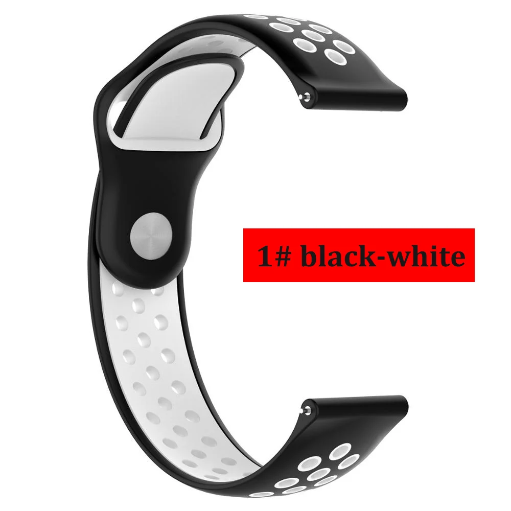 black-white 1 Huawei watch gt ремешок для samsung gear S3/Galaxy watch 46 мм/Amazfit bip/Honor magic двойной цвет силиконовый браслет на запястье - Цвет ремешка: black-white 1