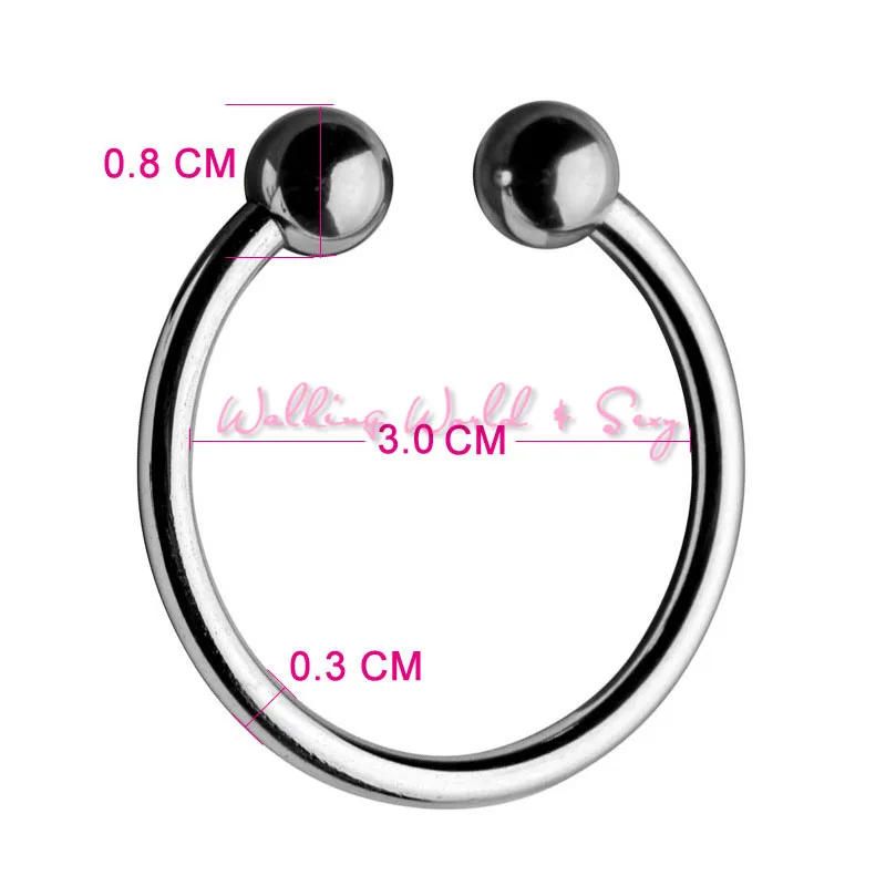 Женский пенис кольца на член из нержавеющей стали с двойными бусинами кольцо для