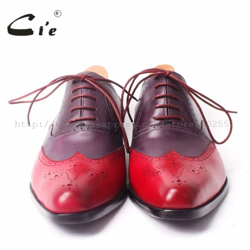 Броги cie заостренные полые из 100% натуральной телячьей кожи на шнуровке Оксфорд