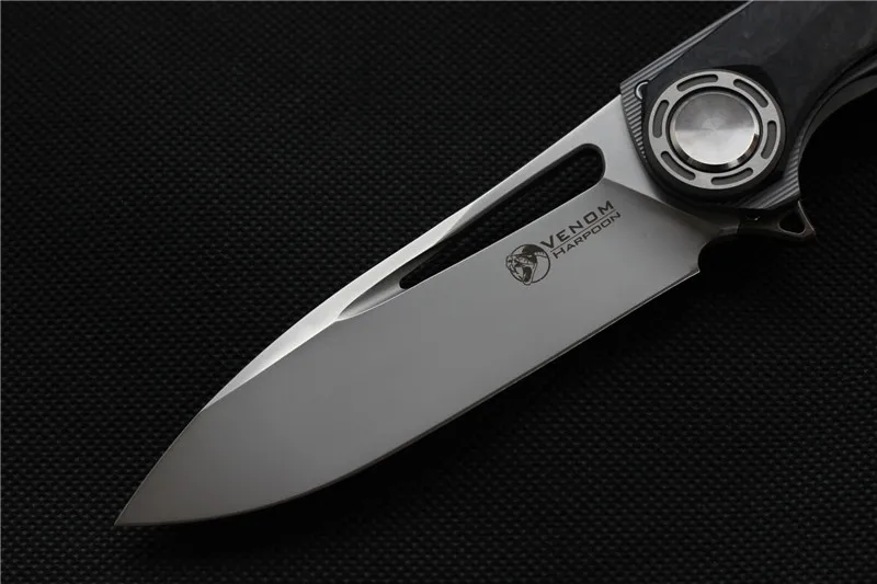 Складной нож VENOM HARPOON M390 TC4/CF с ручкой охотничьи ножи для кемпинга карманный