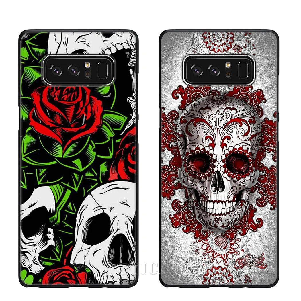 IYICAO розовых роз черепа из мягкого силикона с узором чехол для samsung Galaxy A70 A50 A40 A30 A10
