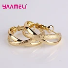 Классические модные серьги обруча для женщин из стерлингового серебра 925 пробы Круглые двойные обручи серьги ювелирные изделия для вечеринок оптовая продажа