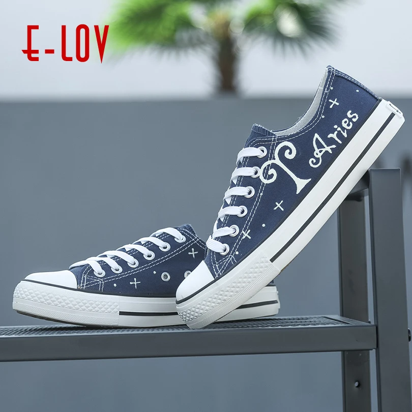 E-LOV женская модная повседневная обувь на платформе украшенная астрологией