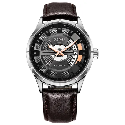 Модный бренд OUBAOER автоматические механические часы, мужские спортивные часы, мужские наручные часы, мужские часы, мужские часы erkek