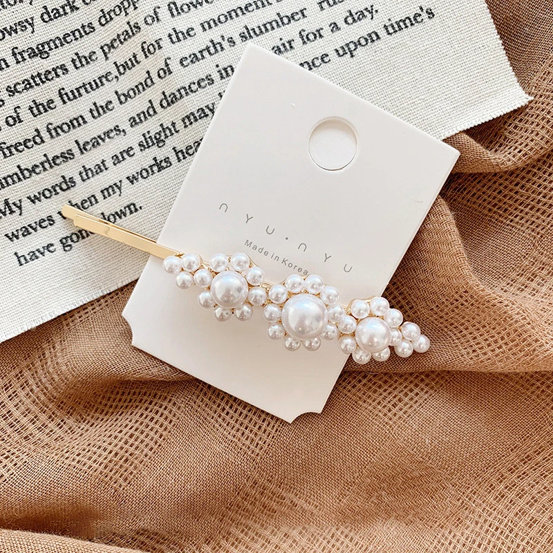 Женские жемчужные заколки для волос винтажные искусственные женщин корейские