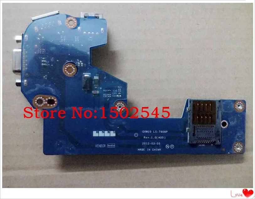 Бесплатная доставка оригинальная USB-плата для ноутбука плата VGA DELL Latitude E5530 LS-7908P USB