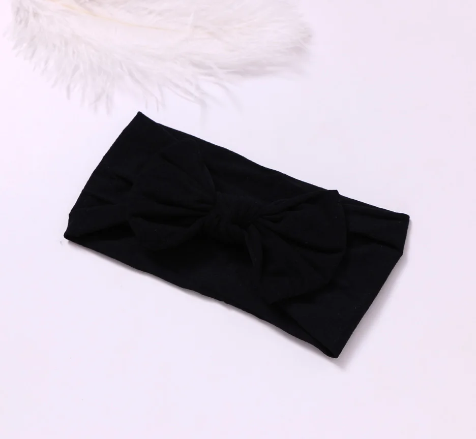 Style C-Black Нейлон обруч с бантом, универсальный размер, Узел Лук нейлоновые оголовья, широкие нейлоновые головные уборы вы выбираете цвет - Цвет: Style C-Black