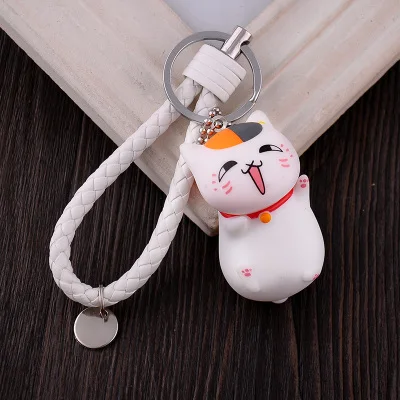 Maneki Neko Lucky Cat Fat Cat Брелок меховой помпон помпоны женская кожаная брелок металлические брелки для ключей ключи от машины сумка Подвеска Шарм D42 - Цвет: 18