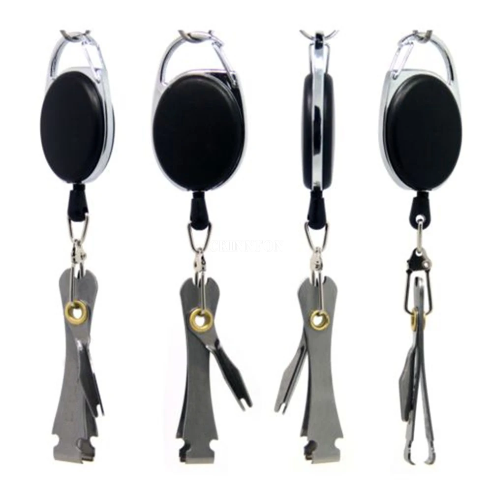 

200Pcs/Lot Fishing Tackle Accessories Black Knot Tying Tool 4 In 1 Fish Lines Clippers Scissors Cutter Nipper Snips Hook