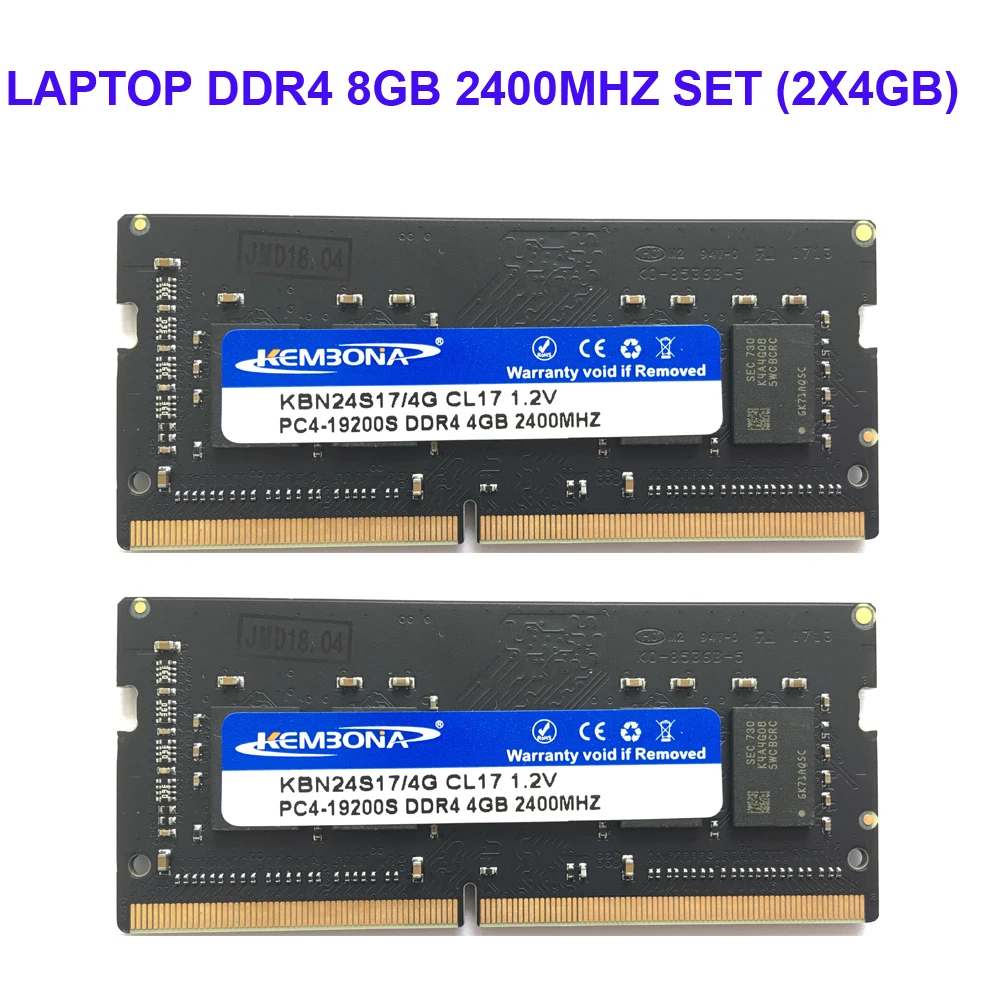 Комплект ОЗУ Kembona для ноутбука DDR4 2x4 Гб память 2400 МГц 2666 260 контактов|Оперативная