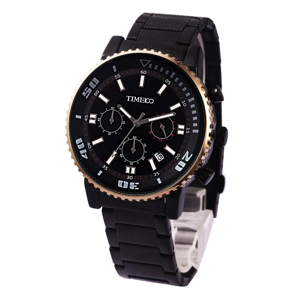 TIME100 мужские часы Металлические Спортивные Часы Ремешок Из Нержавеющей Стали Три