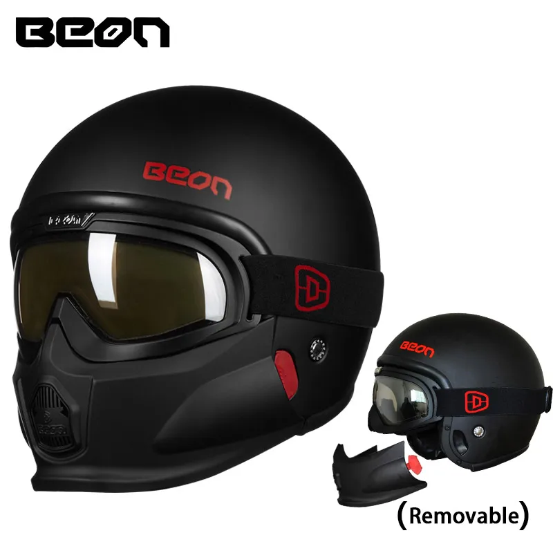 Новая Винтажная мотоциклетная rcycle шлем Beon со съемной и съемная маска с полным