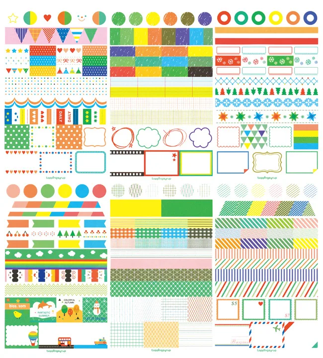 

6pcs/lot Lovely rainbow market PVC Sticker for DIY Scrapbooking Diary Phone Sticker Products Design Paster Kawaii Stationary