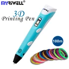 Ручка для 3d-печати Myriwell, светодиодный экран, ручка для рисования, 1,75 мм, 100 м, ABS-пластик, креативная игрушка, подарок для детей, дизайн