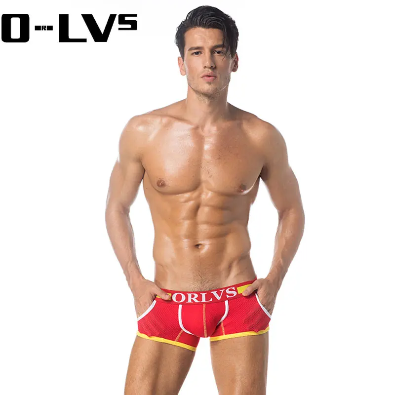 C мужские хлопковые боксеры ORLVS Брендовое нижнее белье для мужчин s Cueca Сетчатое