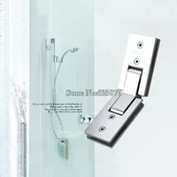 1PCS Shower Room Rectangle 135 Degree Mirror Glass Hinge Square Stainless Steel Bathroom Shower Hinge Clip HM17