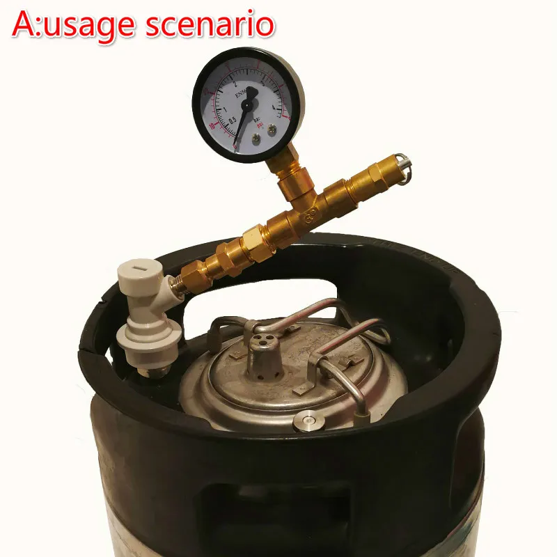 Homebrew регулируемый клапан сброса давления с Guage для Домашнего Пива 0 ~ 60 PSI/0-100 PSI
