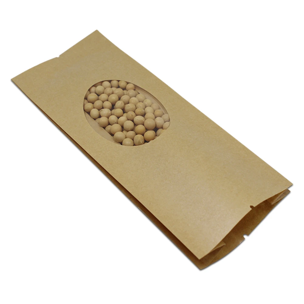 40 шт./лот Открытый Топ крафт бумага сумка для органа с окном термопечать упаковка