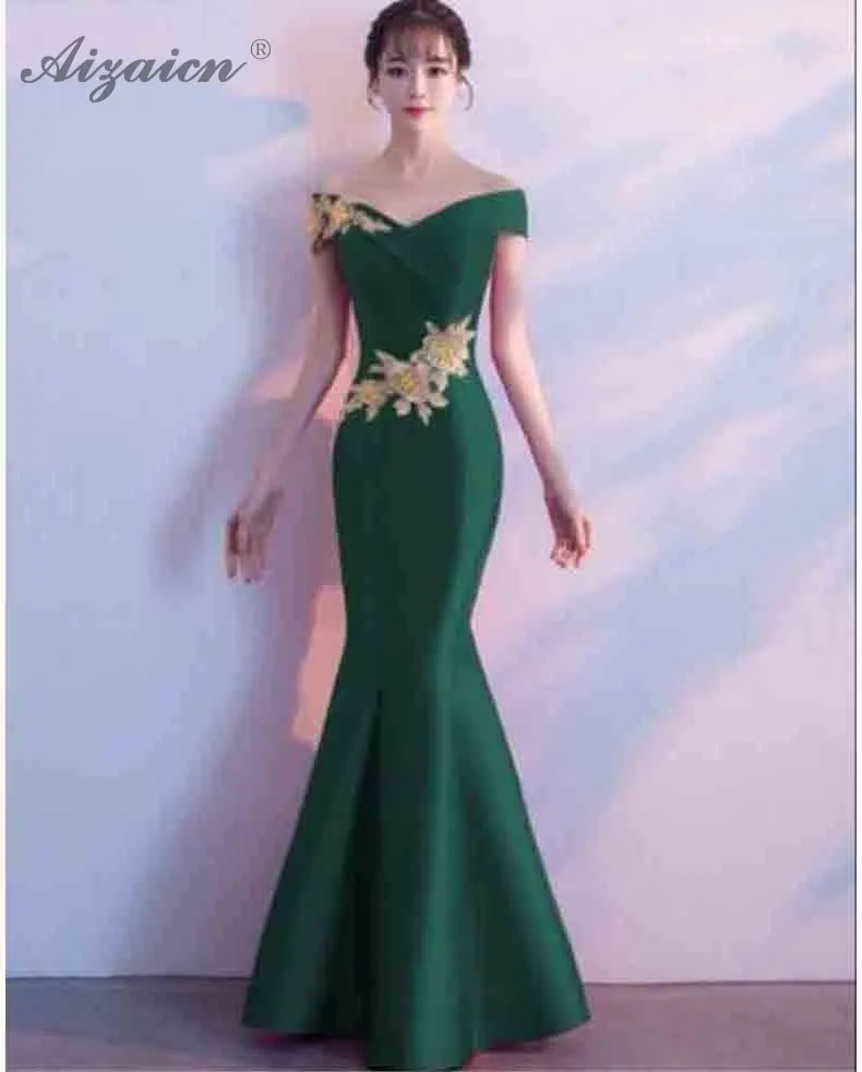 Модное платье без бретелек с вышивкой Cheongsam Красное длинное платье с хвостом русалки для Женщин Китайское свадебное платье халат Qi Pao хлопок