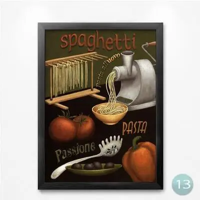 Бар Кухня украшения Плакаты приготовления лапши Кофе продукты холст живопись Hd печать стены Искусство картина для гостиной без рамки - Цвет: 13