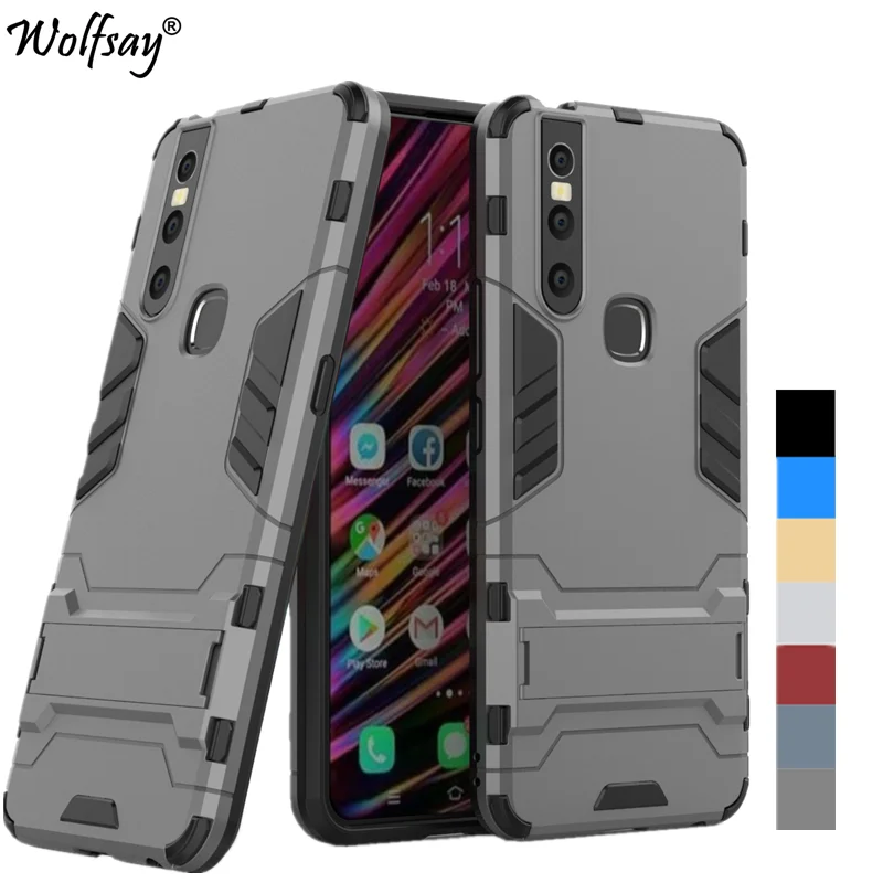 

Чехол Wolfsay для Vivo V15, чехол Vivo S1, Противоударная гибридная подставка, Силиконовая задняя панель для Vivo V15/S1, чехол 6,53 дюйма