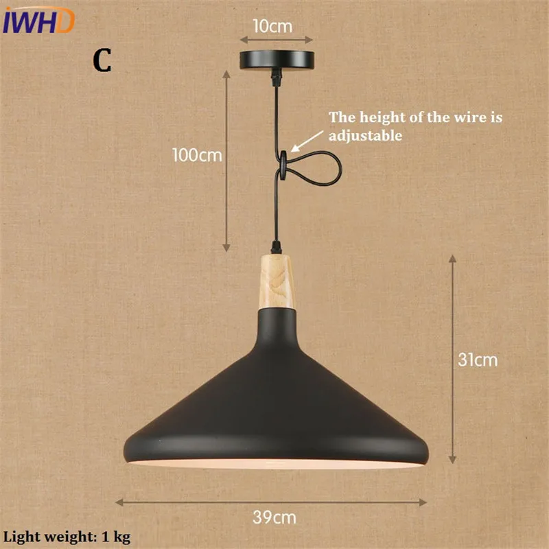 Простой алюминиевый деревянный подвесной светильник в стиле лофт современные