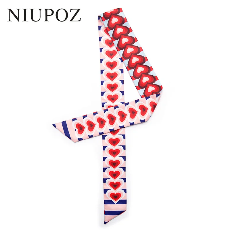 New Fashion Design Korean style Love Bag Handbag Small Twill Silk Scarf Ribbon Women Tie Headband Neck Hair Accessories M303 |