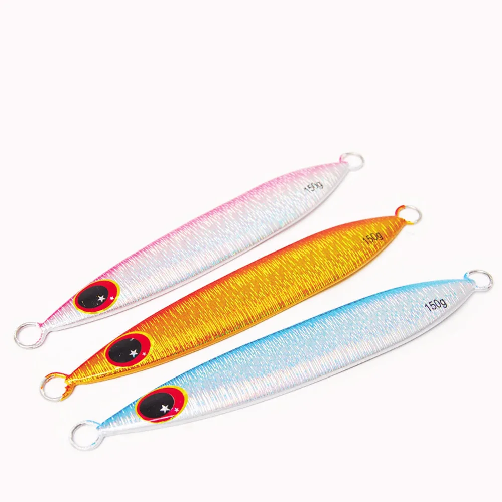 

5PCS Metal Jigging Slow Jig Deep sea Fishing Jigging Lure Jigbait spoon baits 80g 150g