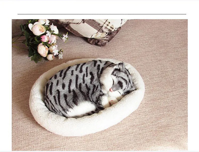 H Моделирование кошки плюшевые игрушки куклы kawaii дышащие кошки Модель Игрушки Животные Куклы Дети творческие подарки украшение дома автомобиля - Высота: H
