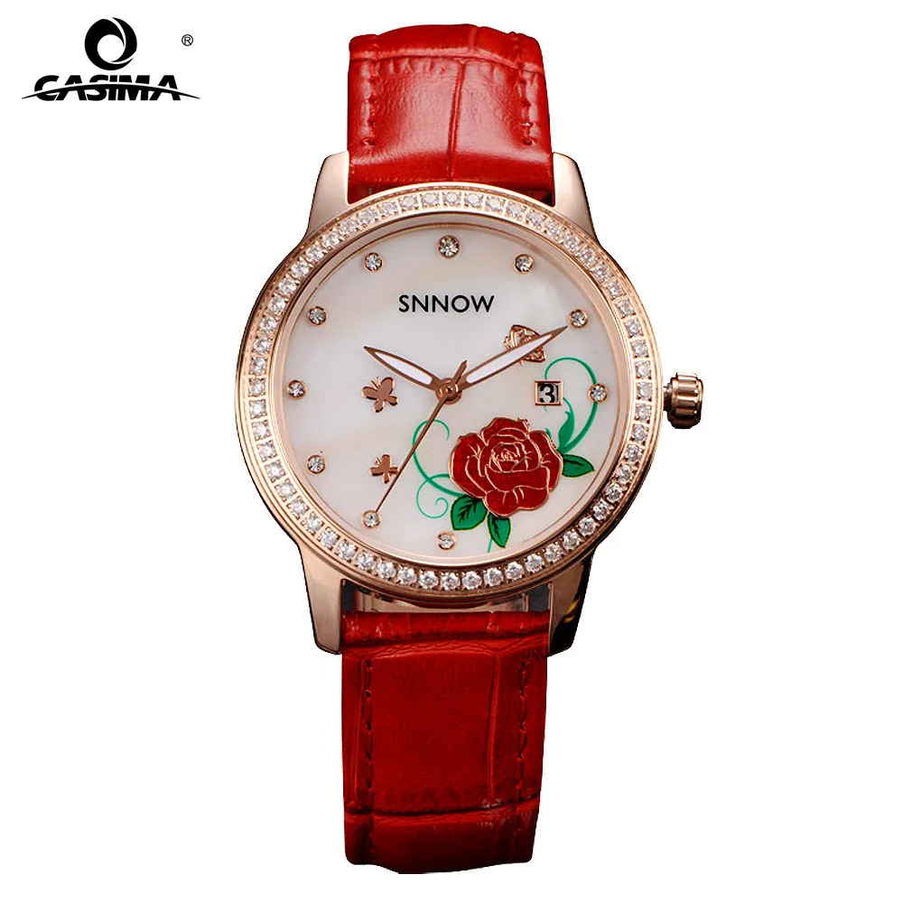 

New CASIMA Luxury Band Series Women Watches Fashion Elegant Casual Crystal Quartz Watch Leather Belt with Date Waterproof #6602