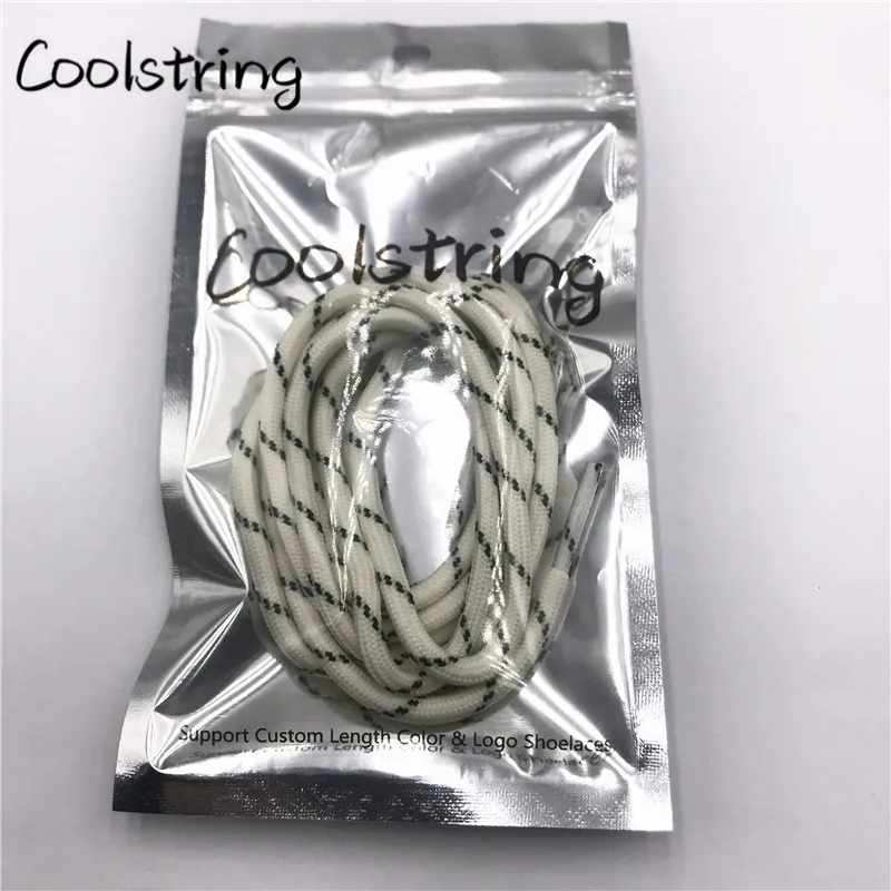 Coolstring круглые полосатые шнурки Бежевые Белые шнурки полиэфирные шнурки для роликовых коньков походная Уличная обувь