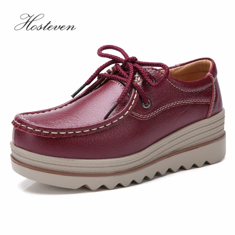 Hosteven/Женская обувь кроссовки лоферы мокасины балетки из натуральной кожи